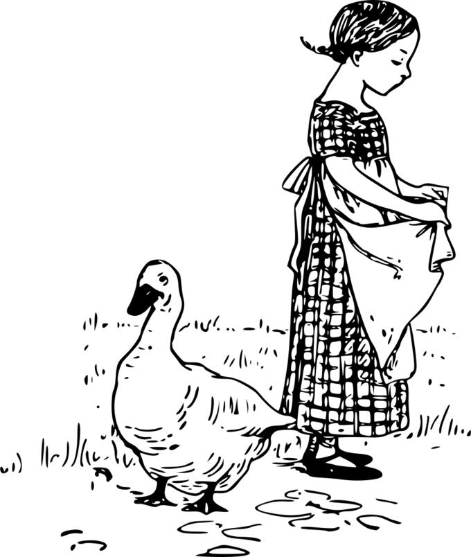 Duck and girl