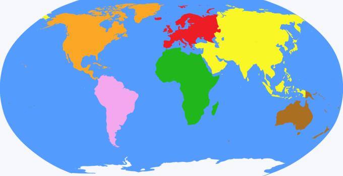 Globe with continents