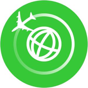 Green travel icon