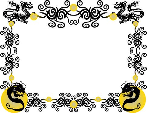 Decoration with dragons