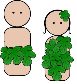 Cartoon Adam and Eve