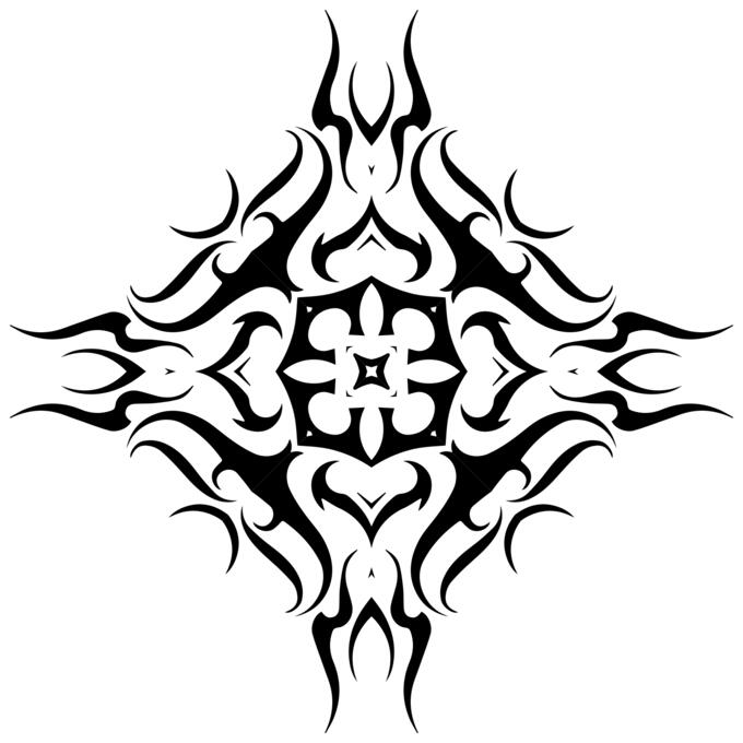 Black tribal drawing