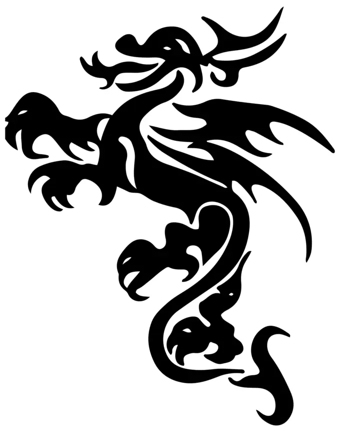 Tribal dragon silhouette