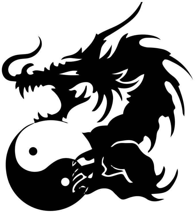 Dragon and yin-yang