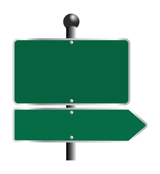 Green road signs