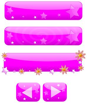 Pink girly buttons