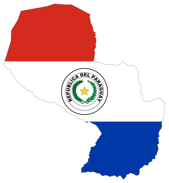 Paraguay flag and map
