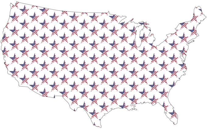 USA geographical map