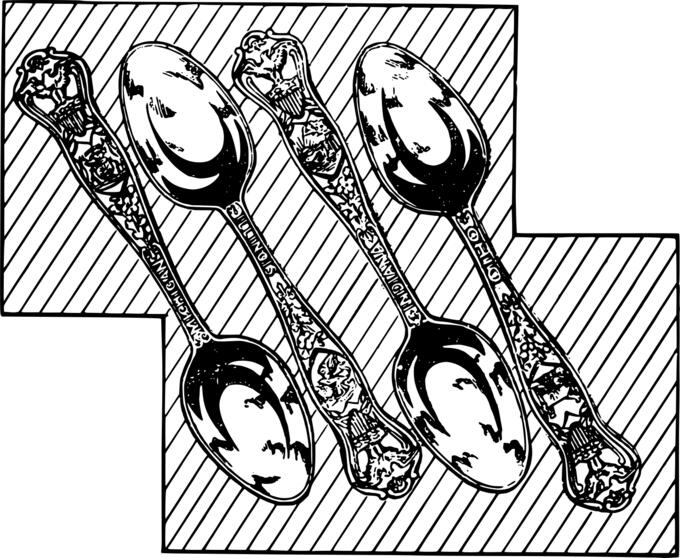 Four retro spoons