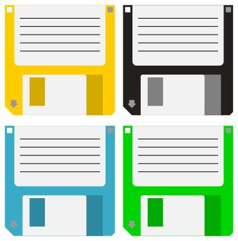 Four floppy disks