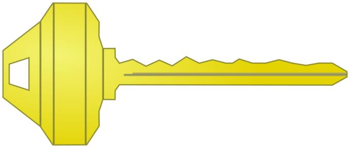 Yellow house key