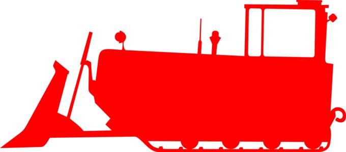 Red bulldozer