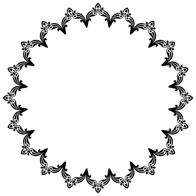 Round flowery frame