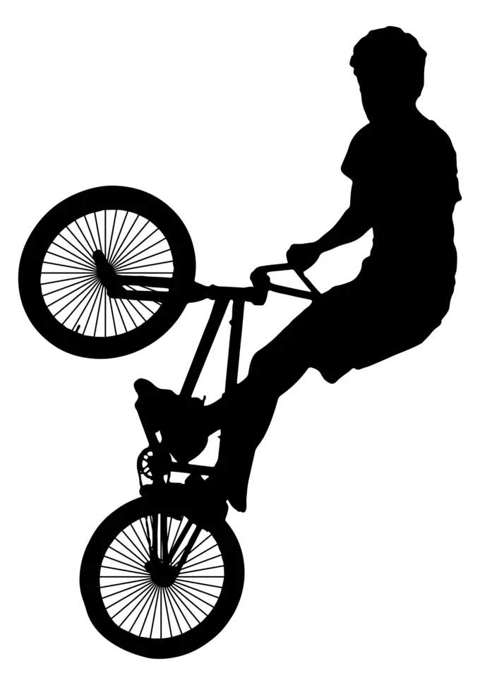 Bike stunt silhouette