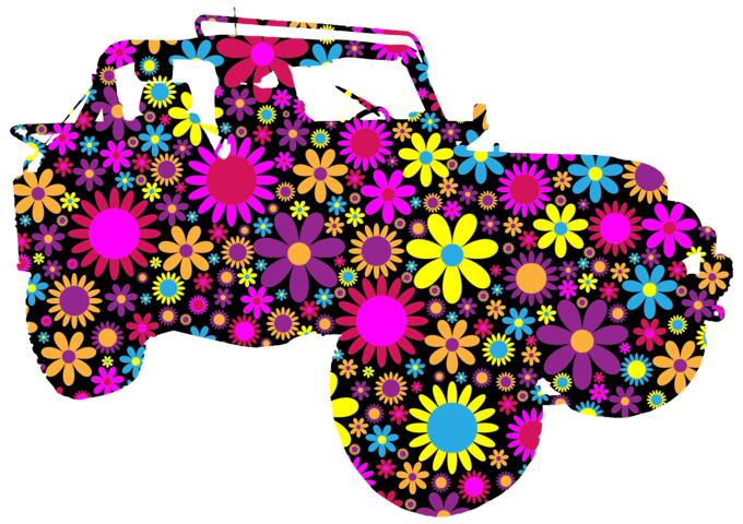 Floral jeep