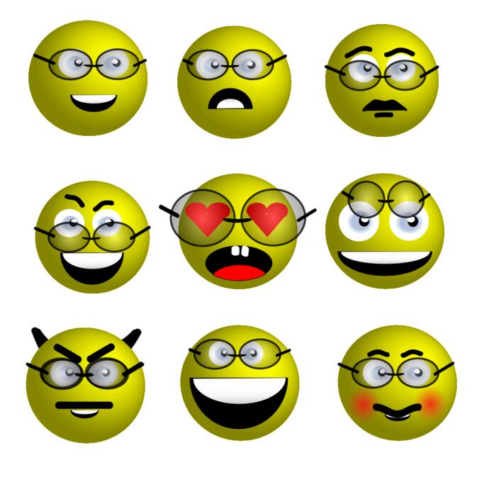 Smileys with glasses