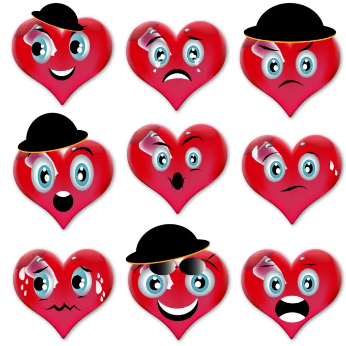 Love smileys set
