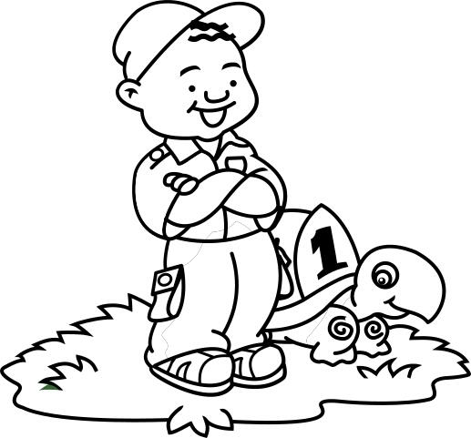 Boy and turtle