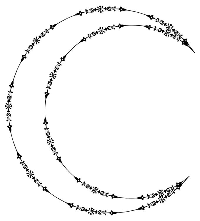 Decorative crescent Moon