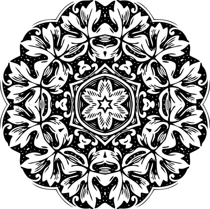 Floral ornament silhouette