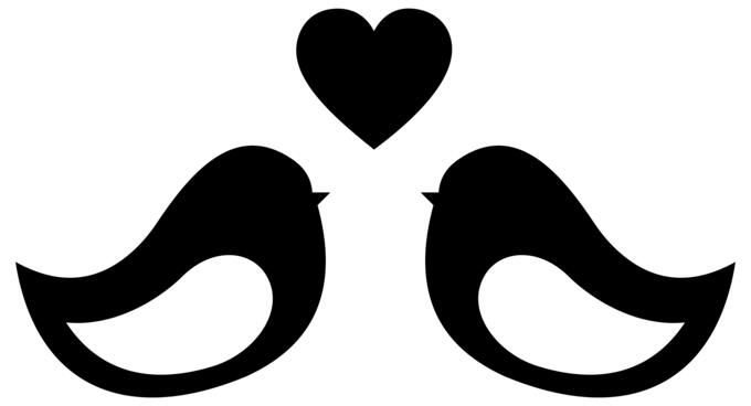 Love birds silhouette