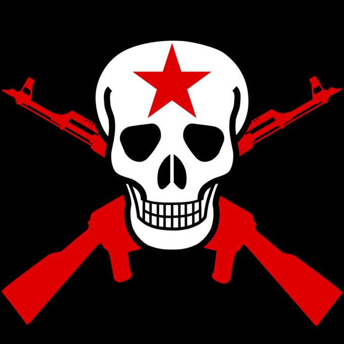Skull and crossed guns