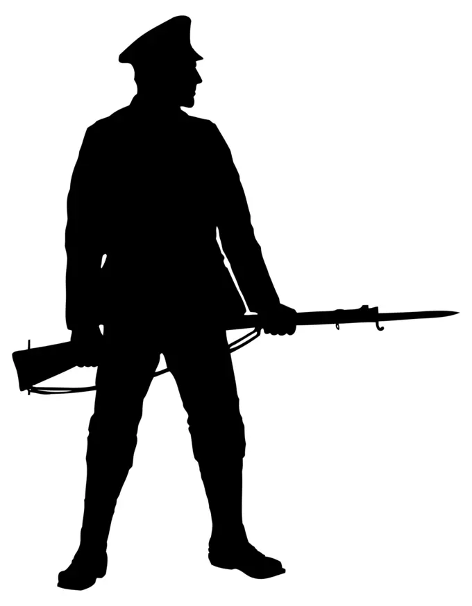 Soldier with rifle silhouette