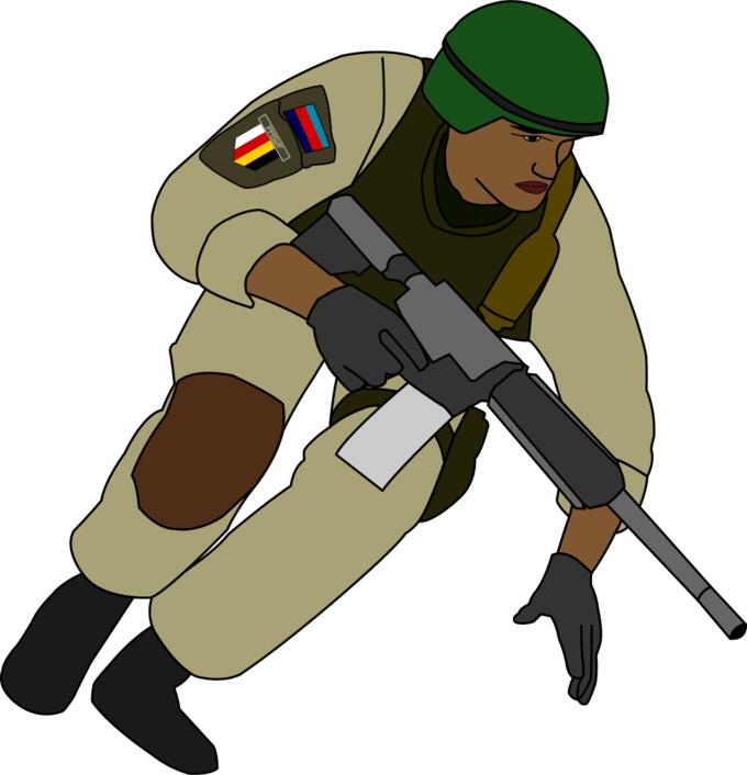 Soldier during battle