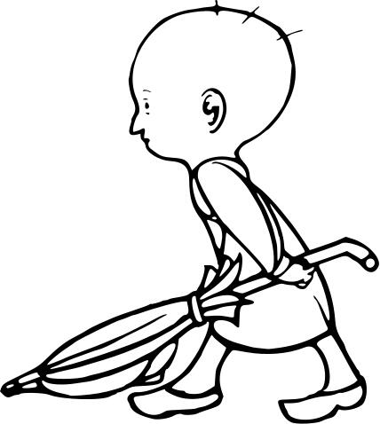 Boy with umbrella