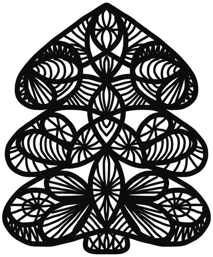 Abstract Christmas Tree Line Art