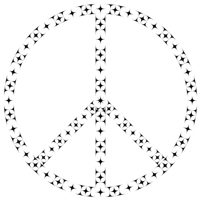 Black and white peace sign