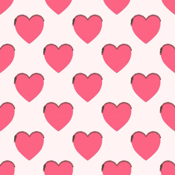Heart-shaped purse seamless pattern