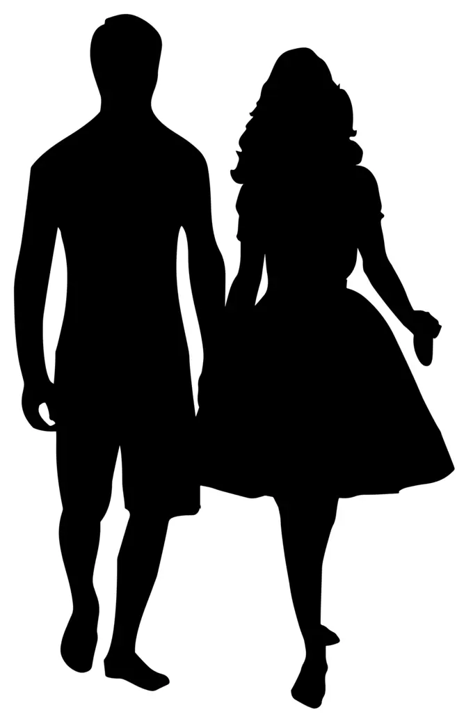 Couple Holding Hands Silhouette
