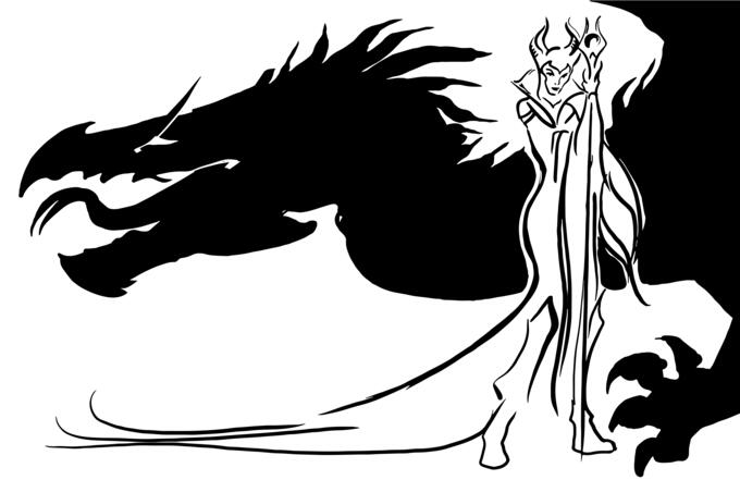 Evil Queen And Dragon Silhouette