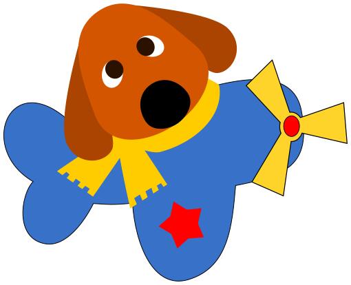 A dog in a plane