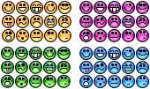 Glossy smiley set