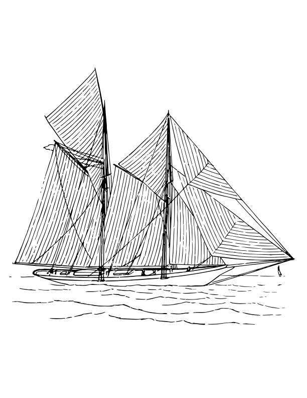 Ship with big sails
