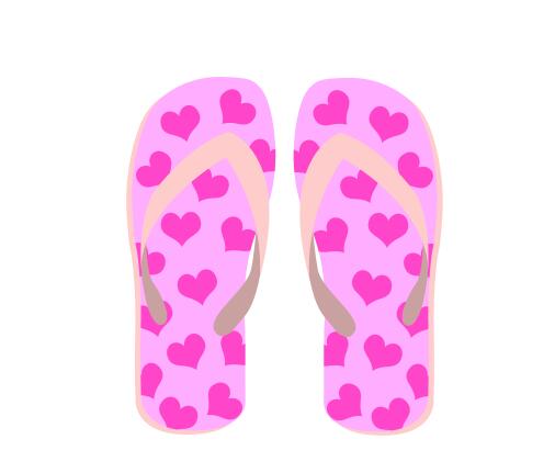 Purple flip-flops
