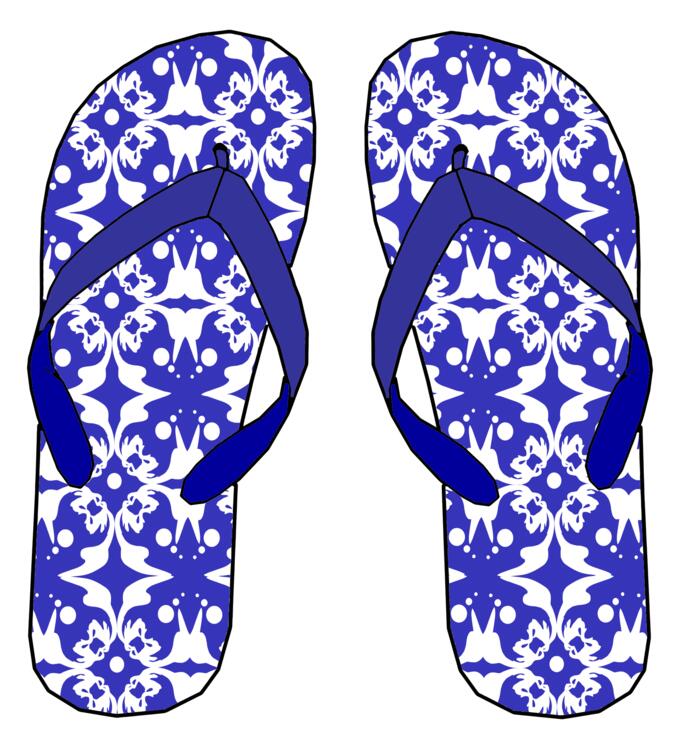 Blue flip flops