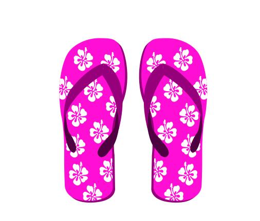 Pink flip flops