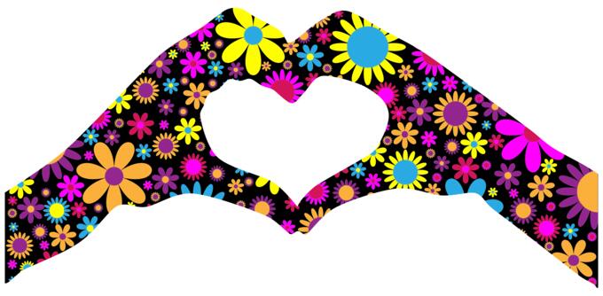 Heart hands silhouette