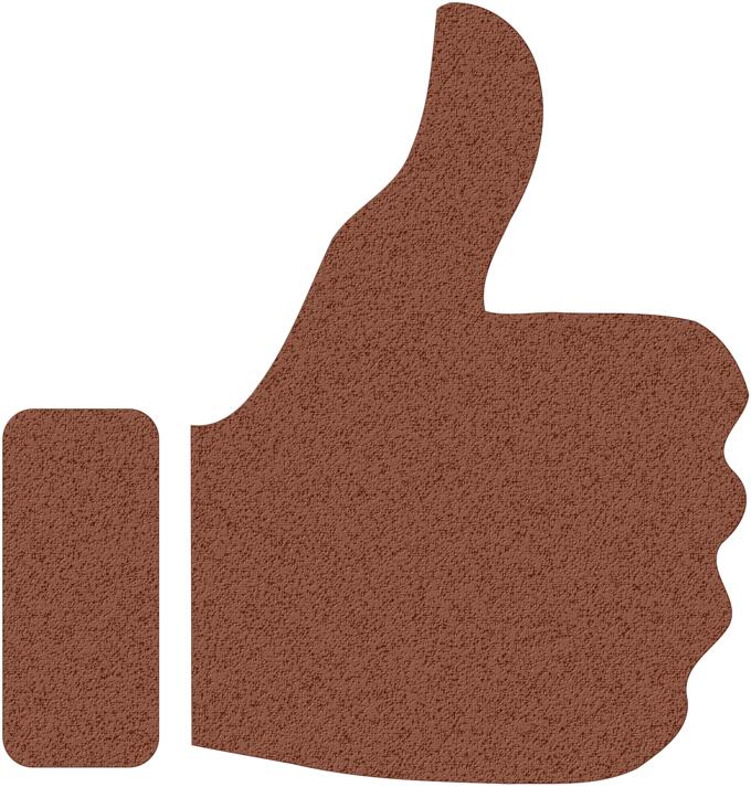 Brown thumbs up silhouette