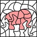 Elephant in coloring book