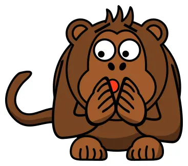 Frightened ape