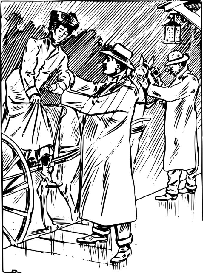 Man helping a woman