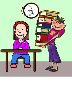 Student with pile of books