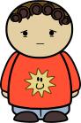 Boy with sad face