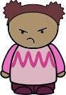 Young girl with angry face