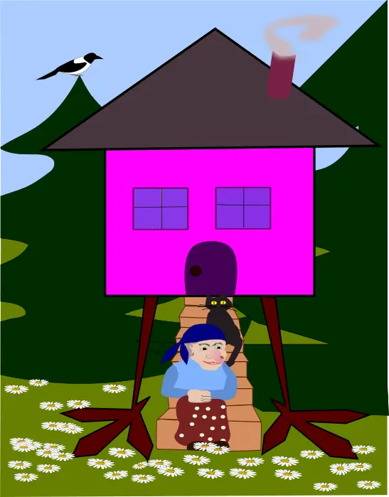 Cottage and witch