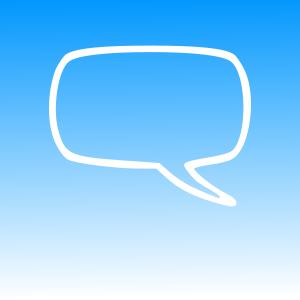 Speech bubble on blue background